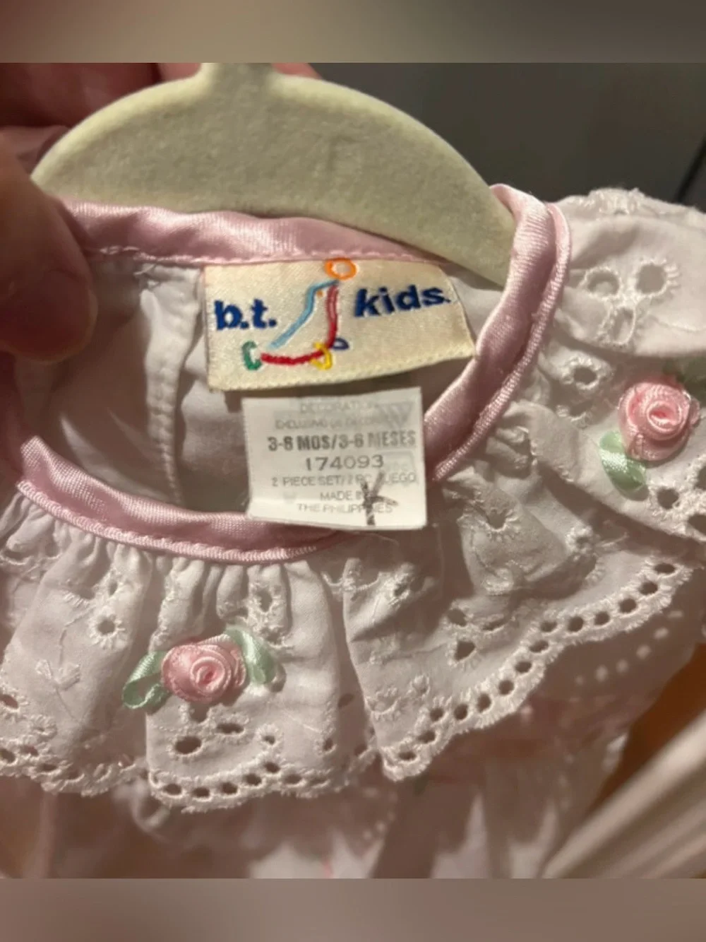 Vintage B.T. Kids 3-6M Rosebud Eyelet Romper